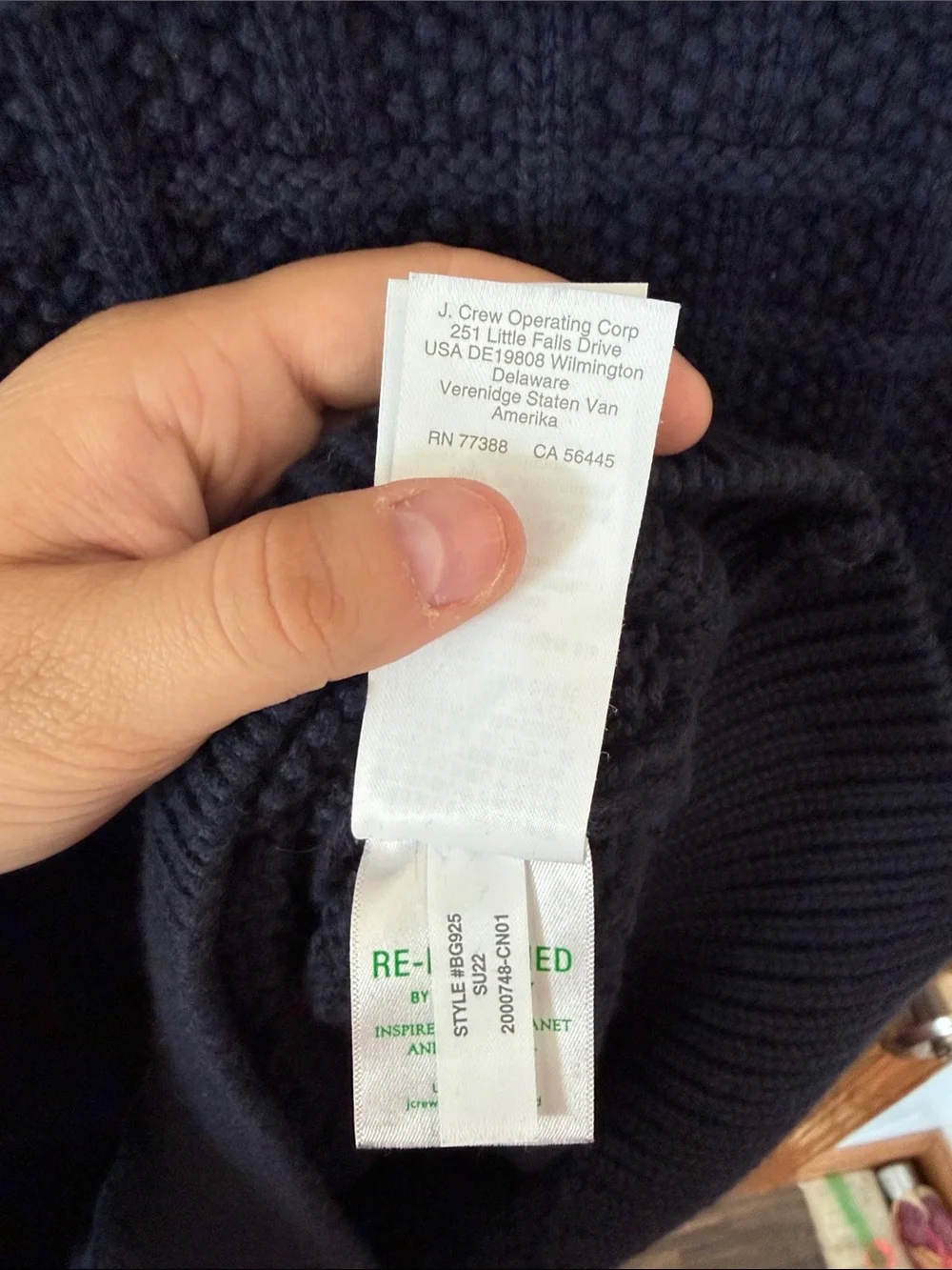 J. Crew Men's Navy Knit V-Neck Sweater Vest- Size M